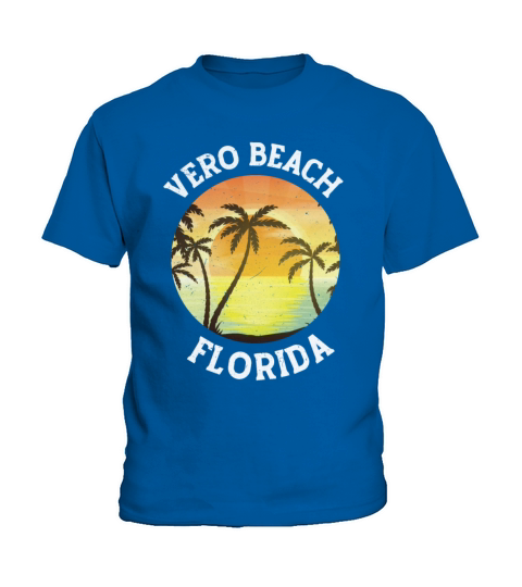 Vintage Vero Beach Florida Retro 70s 80s Souvenir Kids T-Shirt