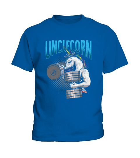 Cool Unicorn Uncle Weightlifting Gym Workout Kids T-Shirt