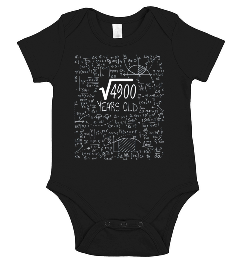 Square Root Of 4900 70 Yrs Old 70th Birthday Gift Short Sleeve Baby One-Piece