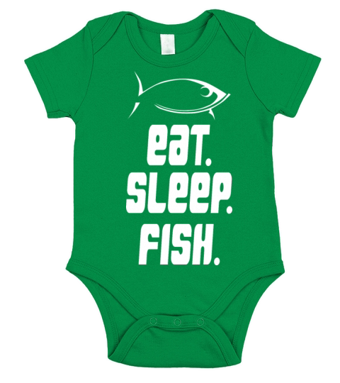 Eat - Sleep - Fish Fisherman T Shirt Design Short Sleeve Baby One-Piece