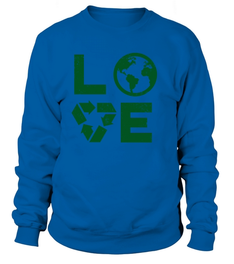 Love Earth Day 90s Vintage Recycling Kids or Teach Women's Sweatshirt
