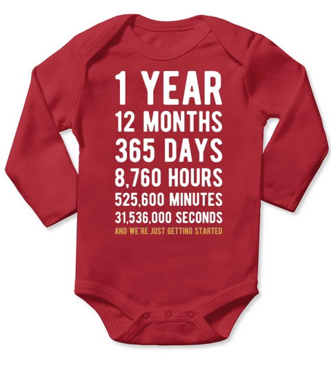 1st Anniversary Gift T Shirt One Year Marriage Tee Long Sleeve Baby One-Piece