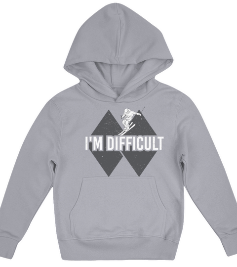 Im Difficult Double Black Diamond Skiing Kids Hoodie