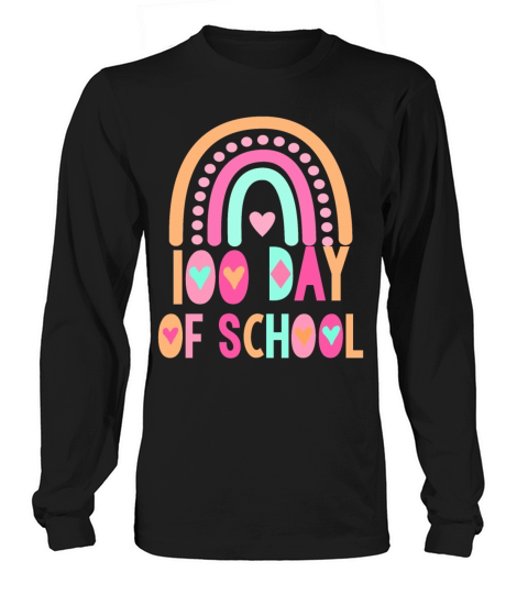 100 Days Of School rainbow Men's Long Sleeve