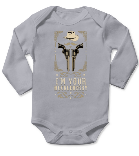 Im Your Huckleberry Vintage Cowboy Say When Long Sleeve Baby One-Piece