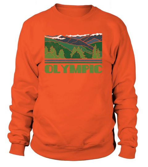 Olympic National Park Skyline Retro Cityscape 70s Women's Sweatshirt