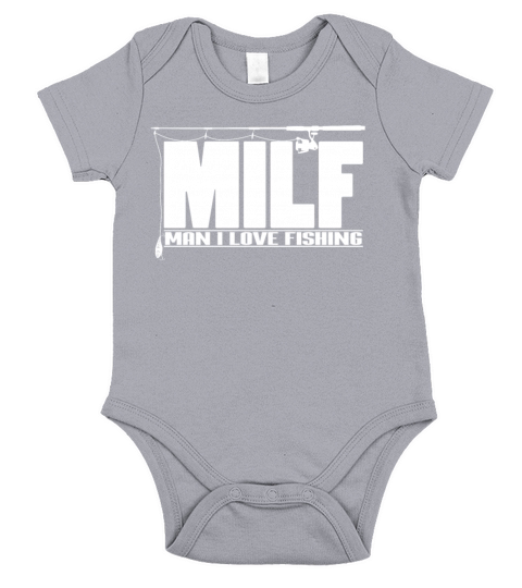 Mens MILF Man I Love Fishing print Gift for Short Sleeve Baby One-Piece
