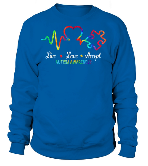 Live Love Accept Autism Awareness Month Puzzle Hea Women's Sweatshirt
