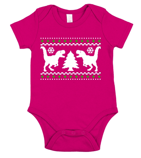 Ugly T-REX Christmas Sweater Short Sleeve Baby One-Piece