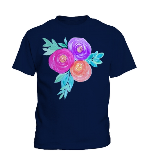 Vibrant Watercolor Floral Kids T-Shirt