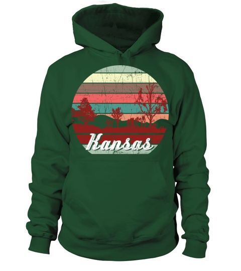 Retro Color Distressed Design Kansas Travel Campin Women's Hoodie