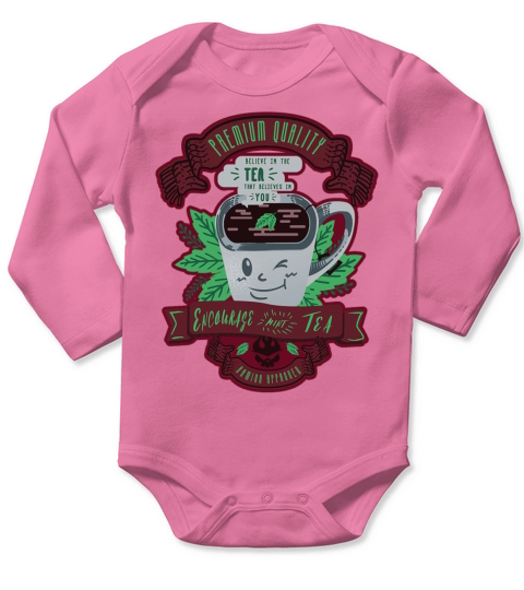 Encourage Mint Tea Long Sleeve Baby One-Piece