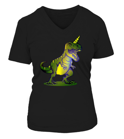 Dinosaur Halloween Unicorn Costume V-neck T-Shirt Woman