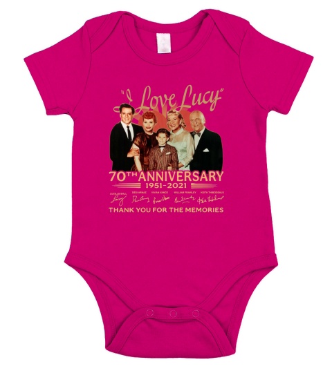 I love lucy 70th anniversary 1951 2021 thank you for the memories signatures Short Sleeve Baby One-Piece