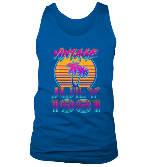 40 Year Old Retro Vintage 80s July 1981 40th Men's Tank Top