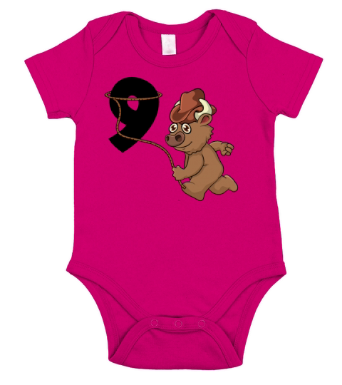 9th Birthday Cowboy Farmer 9 Years Old Gift Short Sleeve Baby One-Piece