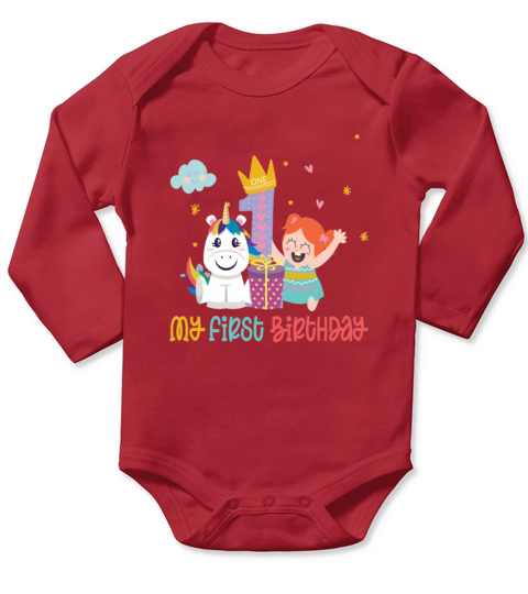 Birthday Baby - 1st Birthday Long Sleeve Baby One-Piece