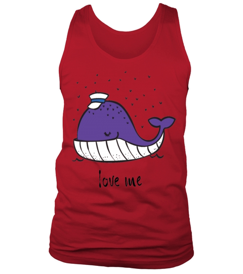 cute doodle ocean whale in color Love Me Men's Tank Top