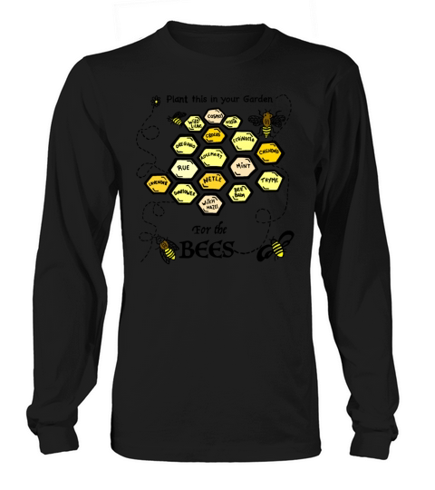 Plant a Garden to Save the Bees Hand Drawn Design Men's Long Sleeve
