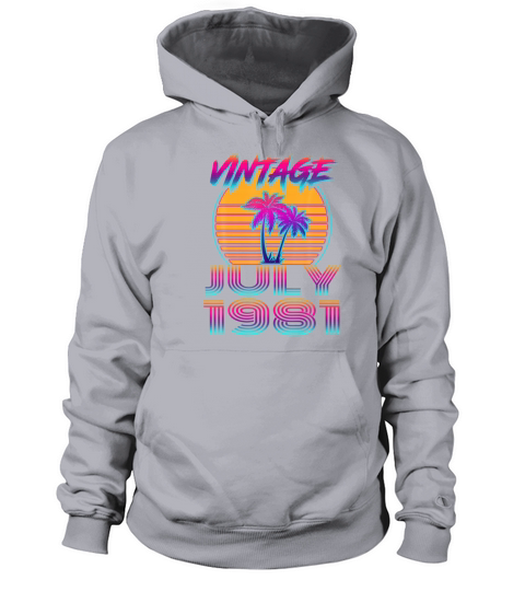40 Year Old Retro Vintage 80s July 1981 40th Women's Hoodie