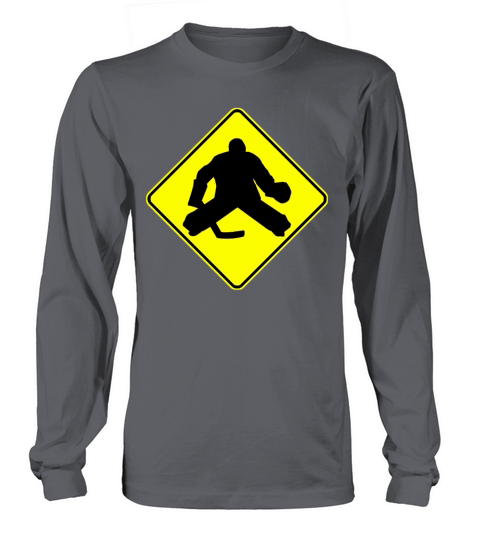 Hockey Goalie Crossing Sign Women's Long Sleeve
