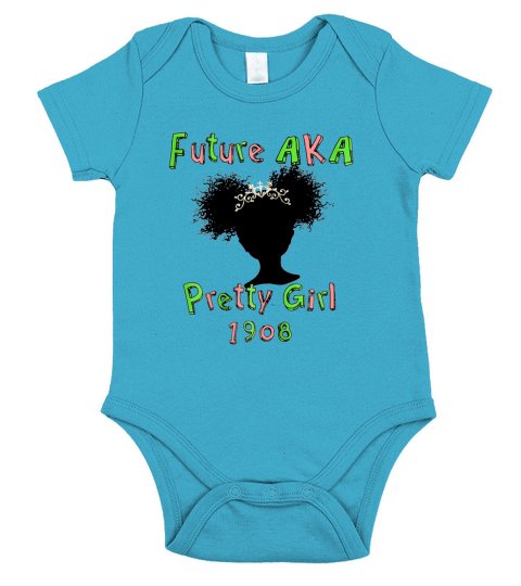 Future AKA   With Crown Pretty Girl Pink and Green Short Sleeve Baby One-Piece