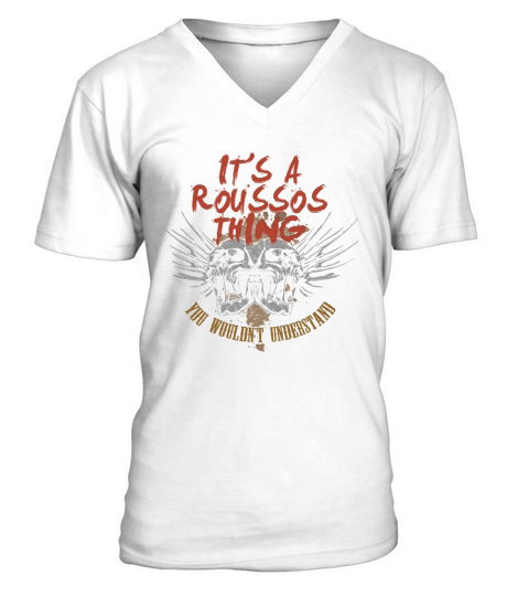 Funny Vintage Style Tshirt for ROUSSOS V-Neck T-shirt