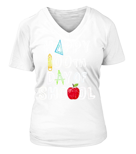 Happy 100 th day of school Women's V-Neck T-shirt