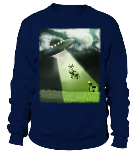 Comical UFO Cow Abduction Men's Sweatshirt