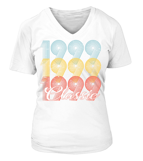 Classic Vintage 22th birthday Shirt Born In 1999 Women's V-Neck T-shirt