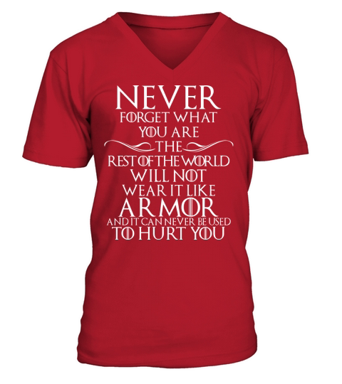 Never Forget What You Are, the Rest of World Will Not Wear It Like Armor V-Neck T-shirt