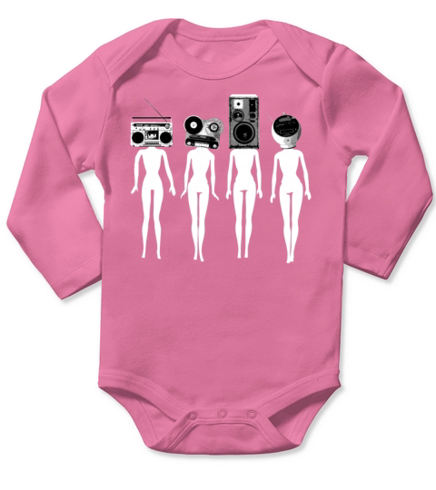 four chicks retro remix Long Sleeve Baby One-Piece