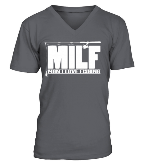 Mens MILF Man I Love Fishing print Gift for Men's V-Neck T-shirt