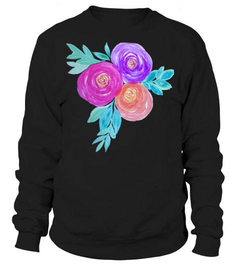 Vibrant Watercolor Floral Men's Sweatshirt