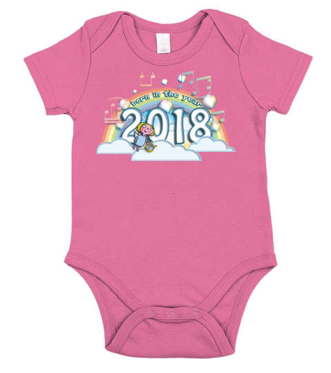 Born in the year 2018 cc Short Sleeve Baby One-Piece