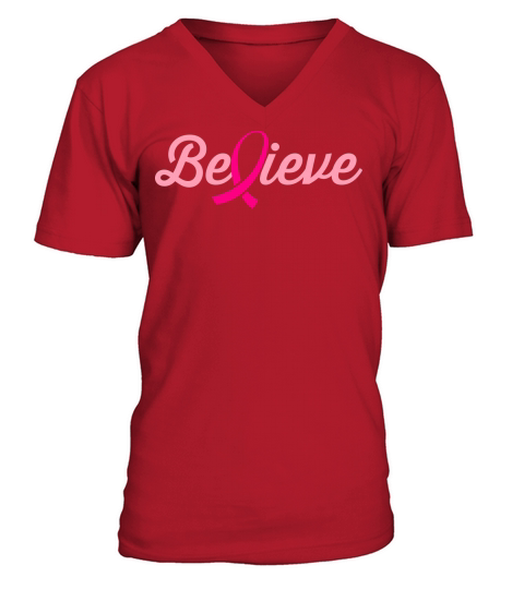 Believe Ribbons Men's V-Neck T-shirt