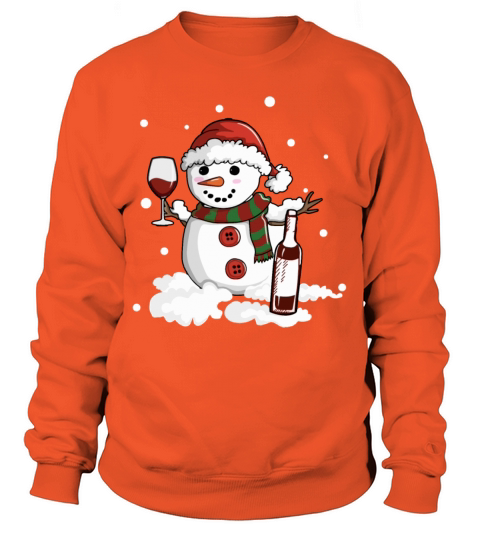 snowman love wine drink lady cool snow christmas Men's Sweatshirt