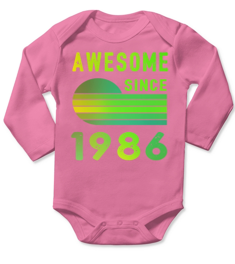 1986 Birthday Retro Vintage Gift Long Sleeve Baby One-Piece