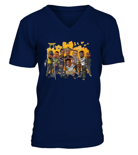 Wu tang band members chibi Halloween V-Neck T-shirt