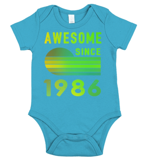1986 Birthday Retro Vintage Gift Short Sleeve Baby One-Piece