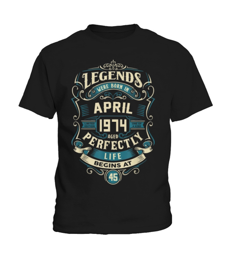 Retro Vintage April 1974 birthday Kids T-Shirt