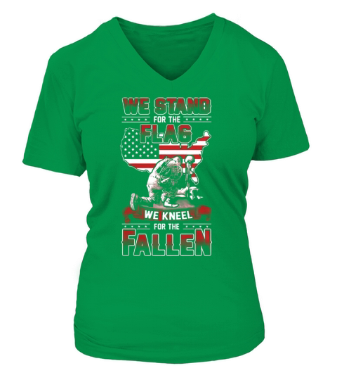 Memorial - Stand for the flag - American V-neck T-Shirt Woman