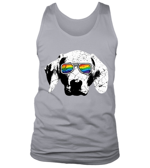 Gay LGBT Pride Dog With Weimaraner Flag Sunglasses 2020 Tank Top Unisex