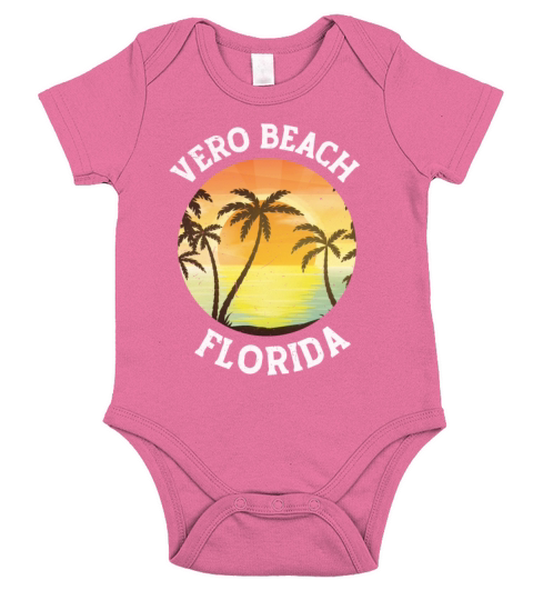 Vintage Vero Beach Florida Retro 70s 80s Souvenir Short Sleeve Baby One-Piece