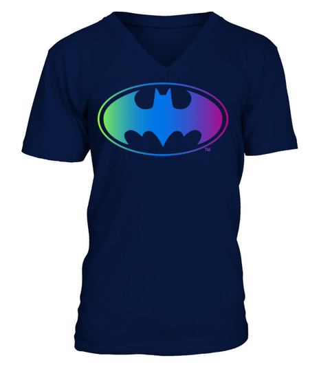 Batman Neon Logo Colors Men's V-Neck T-shirt