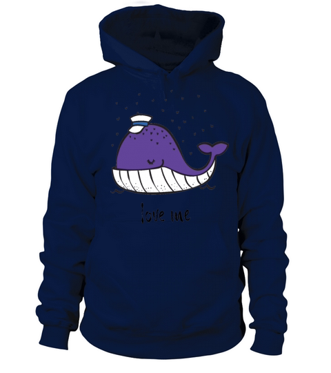 cute doodle ocean whale in color Love Me Women's Hoodie