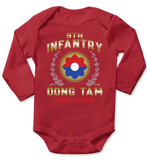 9TH INFANTRY DONG TAM 1968 to 1969 Long Sleeve Baby One-Piece