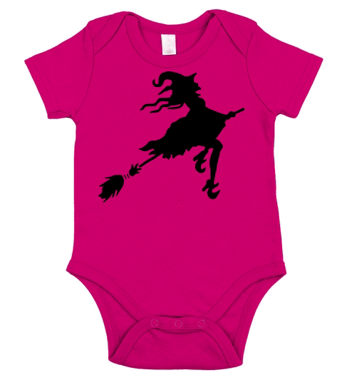 Witch Broom Short Sleeve Baby One-Piece