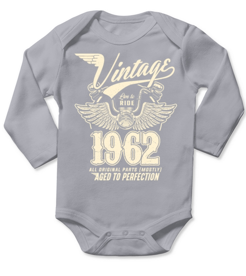 Vintage 1962 - 60 years old - 60th birthday gift Long Sleeve Baby One-Piece