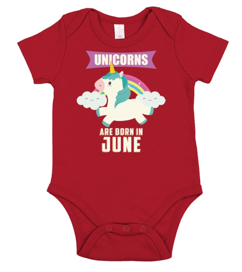 Unicorns Born In June Birthday Gift Short Sleeve Baby One-Piece